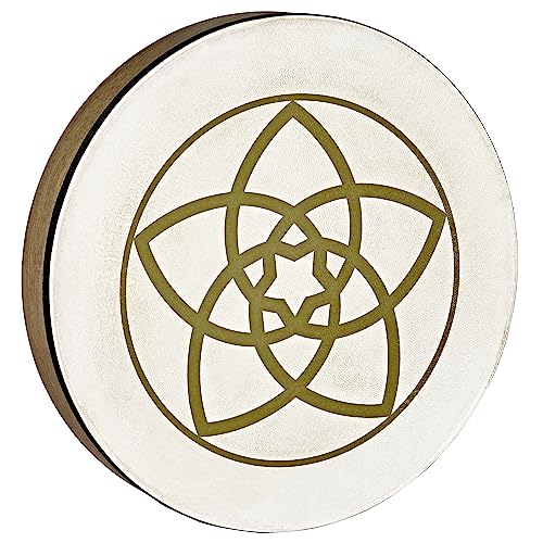 Sonic Energy Hand Drum 16 Pollici – Design Fiore Di Venere – Tamburo A Cornice Per Meditazione, Viaggi Sonori, Percussioni – Strumento Sciamanico Con