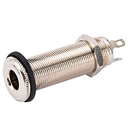Musiclily Pro 6,35Mm Presa Jack Cilindro Mono Barrel Con 3 Pins Per Chitarra Elettrica E Basso, Nickel