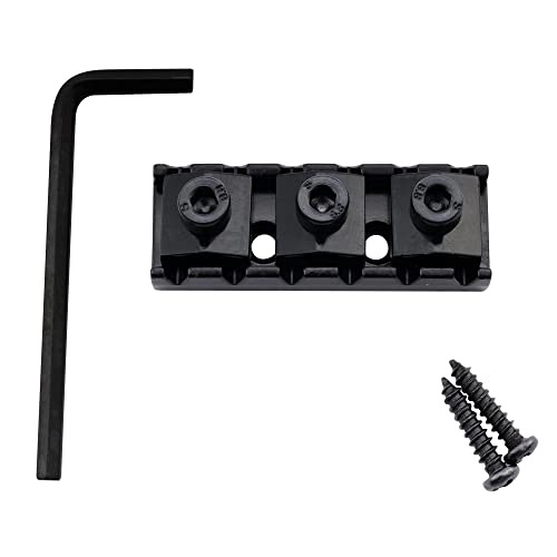 Musiclily 42Mm Capotasto Bloccacorde Locking Nut Per Chitarra Elettrica Ponte Floyd Rose, Nero