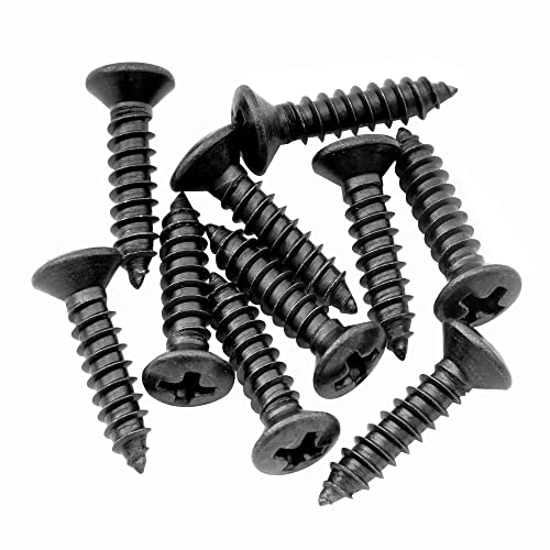 Musiclily Ultra 2,5X12 Mm Acciaio Inox Viti Testa Svasata Per Montaggio Legno Parti Chitarra, Nero (Set Di 20)