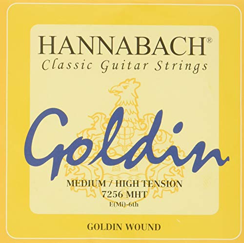 Hannabach Corde Per Chitarra Classica, Serie 725 Tensione Medio/Alto Goldin - Corde Singole E6/Mi6
