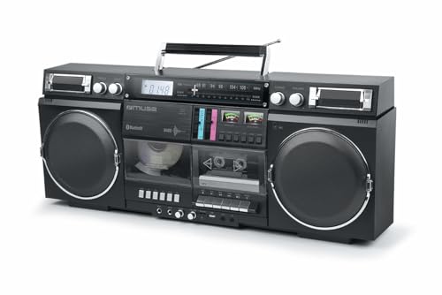 Registratore Portatile Bluetooth Radio Cd Cassette Boombox, Dispositivo Di Streaming Musicale, Radio Analogica Fm, Porta Usb, Lettore Di Schede Micro