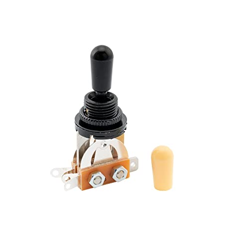 Musiclily Metrico Chitarra 3 Way Toggle Switch Selettore Pickup 3 Posizioni Per Chitarra Elettrica Epiphone Les Paul, Nero Pomello Nero