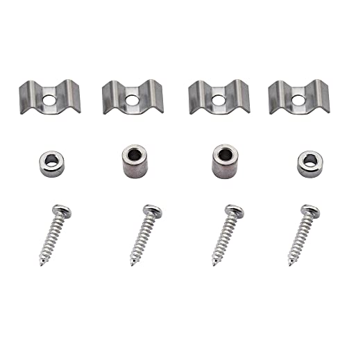 Musiclily Metallo Vintage Chitarra Abbassacorde String Guides Trees Per Chitarra Elettrica Tipo Strato Strato Squier, Cromato (2 Pezzi)