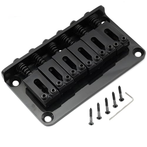 Musiclily Pro 52,5Mm Moderno Ponte Fisso Hardtail Per Chitarra Elettrica Tipo Strat Tele, Nero