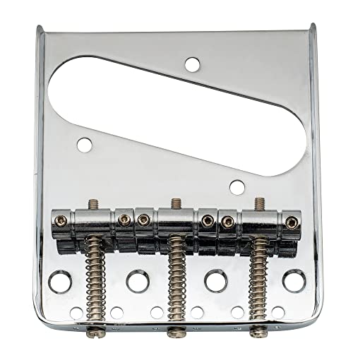 Musiclily Edged 6-Corde Telecaster Ponte A 3 Sellette Per Chitarra Tele Style,Cromo