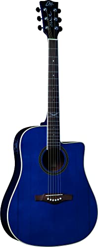 Eko Guitars - Nxt D100Ce See Through Blue, Chitarra Acustica Top In Abete, Fasce Fondo E Manico In Mogano, Tastiera In South American Roupanà, Scala 6