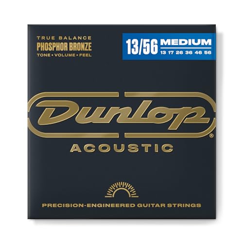 Dunlop - Dap1356 Acoustic Phosphor Bronze, Medium Set/6, Scalatura: 13-17 - 26-36 - 46-56 Corde In Bronzo/Fosforo Per Chitarra Acustica