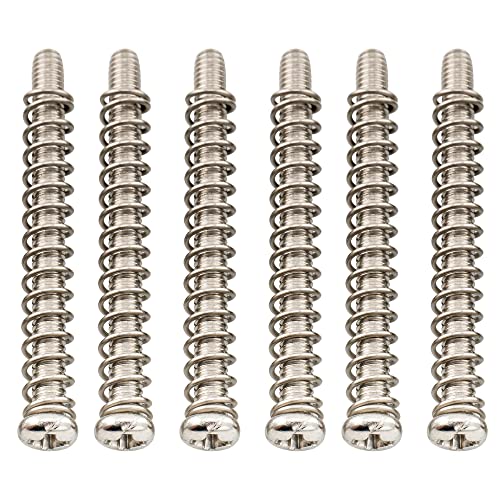 Musiclily Pro Metrica M3X35Mm Acciaio Inox Viti Intonazione Sellette E Molla Per Ponte Import Chitarra Elettrica E Basso, Colore Originale(Set Di 6)