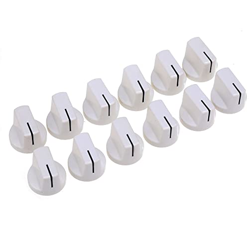 Musiclily Pro Raccordo Universale Dimensioni Inch/Metrica Manopole In Plastica Pedale Effetto Amp Pointer Amplificatore Knobs, Bianco (Set Di 12)