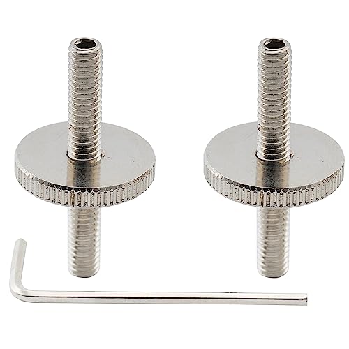 Musiclily Pro Metrica M4 Perni E Ruote Ponte Abr-1 Tune-O-Matic Per Chitarra Elettrica Tipo Epiphone Les Paul, Nickel (Set Di 2)