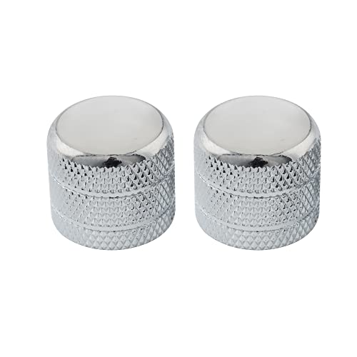Musiclily Pro Inch Fino 24 Scanalature Push-On Manopole Dome Knobs In Acciaio Top Madreperla Per Usa Chitarra Elettrica E Basso, Cromato (Set Di 2)