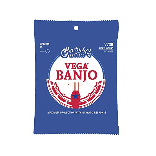 Martin- V730 Vega Banjo Strings Medium Nickel Wound, 5 Corde