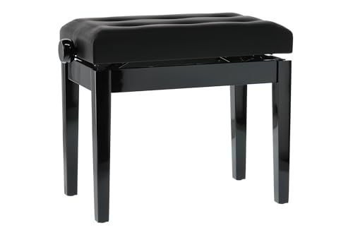 Gewa Title Pianobank Delux (Legno Massiccio, Carico Di Rottura Di 2 Tonnellate, Seduta Di 52X30 Cm, Preciso Meccanismo A Forbice, Altezza Da 48 A 57 C