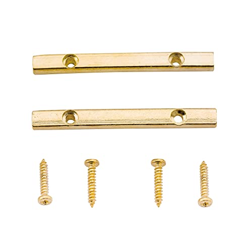 Musiclily Ottone Barra Abbassacorde String Guide Retainer Bar Per Chitarra Elettrica Floyd Rose Style, Dorato (2 Pezzi)