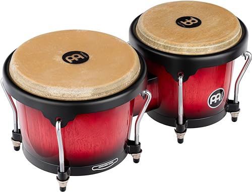 Meinl Percussion Hb100Wrb - Bonghi In Legno, Serie Headliner, Diametro Macho: 17,15 Cm (6,75"), Diametro Hembra: 20,32 Cm (8"), Colore: Wine Red Burst