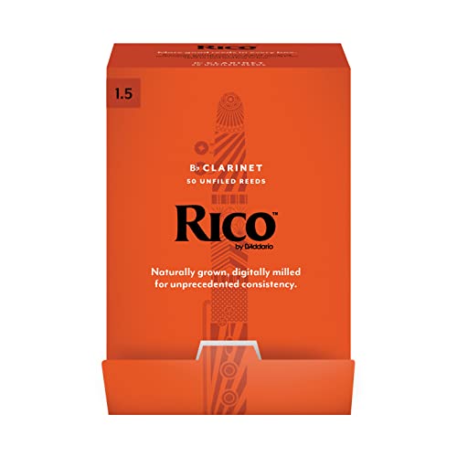 D'Addario Clarinet Reeds,Ance Per Clarinetto 1.5 Forza, Confezione Da 50