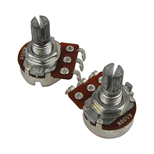 Musiclily Metrico Mini A500K Short Split Shaft Potenziometro Audio Taper Pots Per Chitarra Elettrica Basso(2 Pezzi)