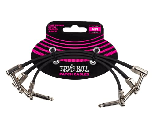 Ernie Ball, Cavo Patch Piatto A Nastro, 15,24 Cm, Confezione Da 3
