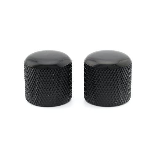 Musiclily Pro Metrica Push-On Manopole Dome Knobs In Acciaio Per Import Chitarra Elettrica E Basso, Nero (Set Di 2)