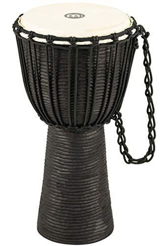 Meinl Percussion Hdj3-M, Djembe In Legno, Serie Headliner/Black River, Tiraggio A Corde, Diametro 10", 25.4 Cm, Misura M, Nero