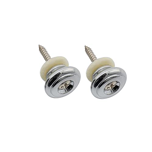 Musiclily Pro 17Mm Rotondo Grande Attacco Tracolla In Lega Zinco Strap Buttons Per Chitarra Elettrica Acustica Classica Ukulele, Cromato(Set Di 2)