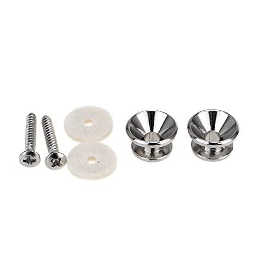 Musiclily Pro Metallo Attacchi Tracolla Strap Buttons Per Per Fender Style Chitarra Elettrica Acustica Basso, Nickel (Set Di 2)