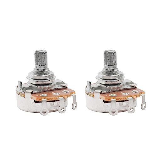 Musiclily Metrico Full Size A500K Short Split Shaft Potenziometro Audio Taper Pot Per Chitarra Elettrica Basso (2 Pezzi)