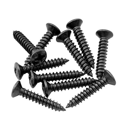 Musiclily Ultra 2,5X15 Mm Acciaio Inox Viti Testa Svasata Per Abbassacorde Mascherina Pickup Chitarra Elettrica E Basso, Nero (Set Di 10)