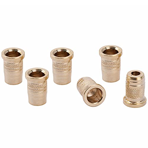 Musiclily Pro 11Mm Boccole Passacorde In Acciaio Montaggio Al Top Per Chitarra Elettrica Stile Telecaster Strat, Dorato (Set Di 6)