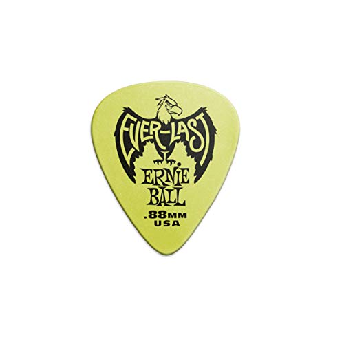 Ernie Ball, Everlast, Plettri Da 0,88 Mm, Colore Verde, Confezione Da 12