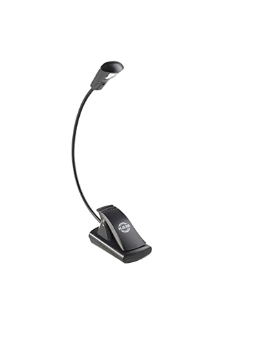 K&M 12241 Lampada Led Flexlight Nera Per Leggio Musicale -Aggancio Con Pinza - Collo Di Cigno Flessibil, Luminosita 800 Lux