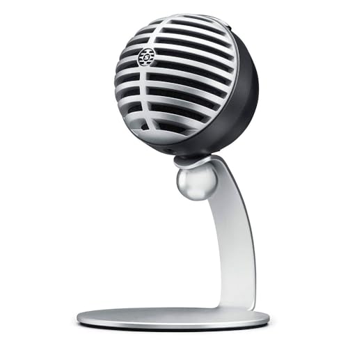 Shure Mv5 Microfono Condensatore Digitale Con Cardioide - Plug -And -Play Con Ios, Mac, Pc, Controllo Sullo Schermo, Include Cavi Usb E Lightning, Gri