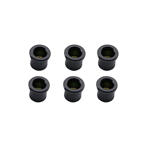 Musiclily Pro Big Lip Style Boccole Passacorde Per Chitarra Elettrica Tele/Hardtail Strat, Nero (Set Di 6)