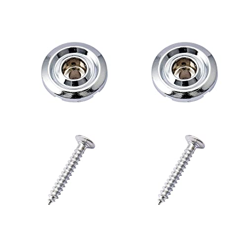 Musiclily Metallo Basso Abbassacorde String Guide Per Basso Elettrico Precision Bass/Jazz Bass, Cromato(2 Pezzi)