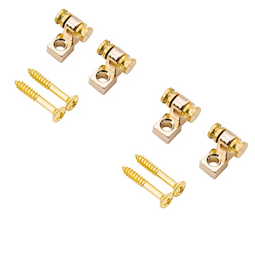 Musiclily Chitarra Roller Abbassacorde String Guides Trees Per Chitarra Elettrica Fender Strat Stratocaster Tele Telecaster, Dorato (4 Pezzi)