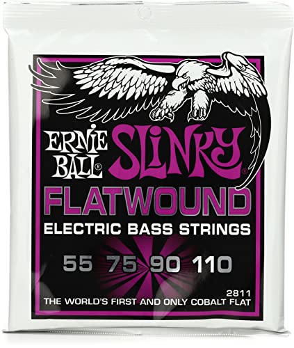 Ernie Ball, Power Slinky Flatwound, Corde Per Basso Elettrico, Diametro 55-110