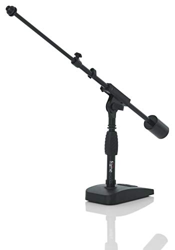 Gator Frameworks - Supporto Per Microfono A Base Ponderata, Con Braccio Telescopico E Contatore Da 1,1 Kg, Ideale Per Desktop, Registrazione E Streami