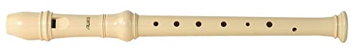 Flauto Dolce Soprano Aulos Elite 202A (Diteggiatura Tedesca, Completo Di Borsa, Tergicristallo E Tabella Di Diteggiatura, Resina Sintetica), Avorio