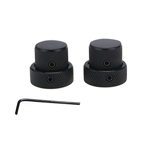 Musiclily Pro Universale Concentrico Stacked Manopole In Metallo Doppio Controllo Knobs Per Chitarra Elettrica E Basso, Nero (Set Di 2)