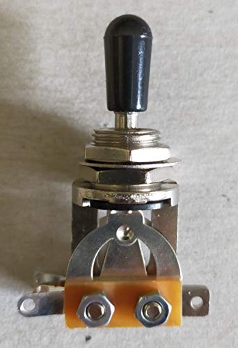Toggle 3 Vie Switch Selettore Cromato, Pomello Nero, Compatibile Gibson Epiphone
