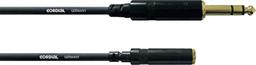 Cordial Cfm 3 Vy - Cavo Per Microfono Jack Stereo 6,3 Mm Su Jack Stereo Femmina 3,5 Mm, Placcato Oro, Lunghezza 3 M