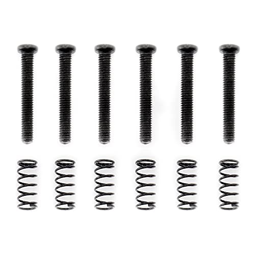 Musiclily Pro Metrica M3X20Mm Viti E Molle Intonazione Selle In Acciaio Per Ponte Chitarra Elettrica Tipo Tele Import, Nero (Set Di 6)