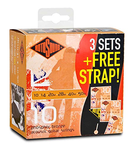 Corde Rotosound Per Chitarra Acustica Jumbo King 3 Set + Tracolla Jk10-31-F