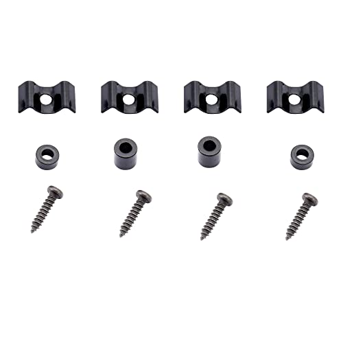 Musiclily Metallo Vintage Chitarra Abbassacorde String Guides Trees Per Chitarra Elettrica Tipo Strato Strato Squier, Nero (2 Pezzi)