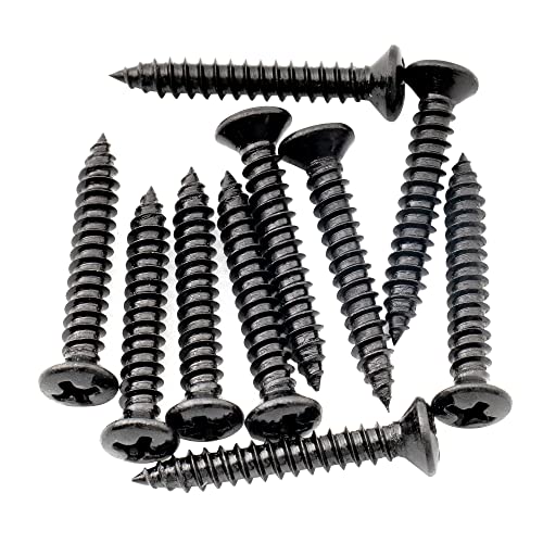 Musiclily Ultra 2,5X18 Mm Acciaio Inox Viti Testa Svasata Per Abbassacorde Mascherina Pickup Chitarra Elettrica E Basso, Nero (Set Di 10)