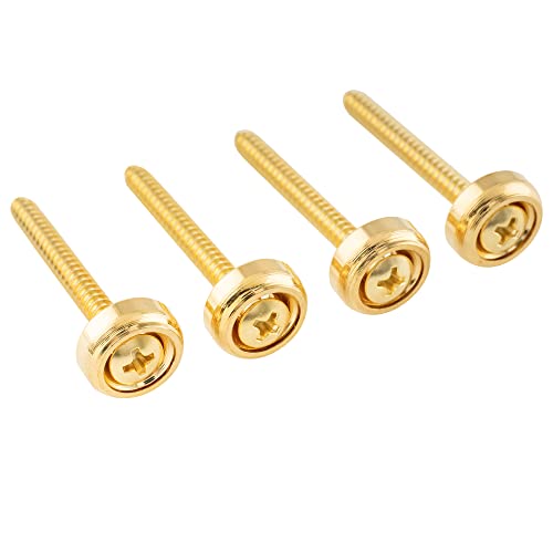 Musiclily Pro 14Mm Boccole Attacco Manico E Viti In Acciaio Per Chitarra Elettrica E Basso, Dorato (Set Di 4)