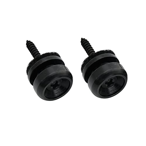 Musiclily Pro 14Mm Tipo D Attacco Tracolla In Acciaio Strap Buttons Per Chitarra Elettrica Acustica Classica Ukulele, Nero (Set Di 2)