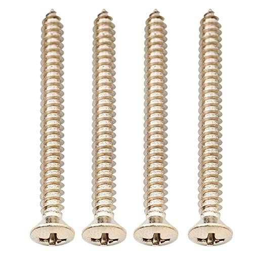 Musiclily Ultra 4X45 Mm Acciaio Inox Testa Svasata Viti Per Piastra Attacco Manico O Attacco Molle Ponte Tremolo Chitarra Elettrica E Basso, Nickel (S
