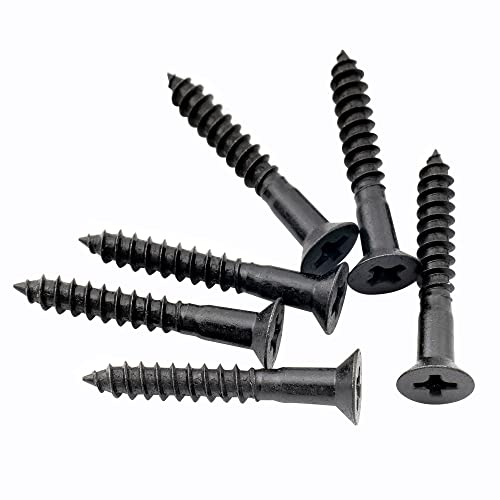 Musiclily Ultra 3,5X25 Mm Acciaio Inox Testa Piatta Viti Per Ponte Chitarra Elettrica E Basso, Nero (Set Di 6)